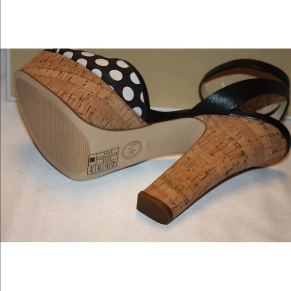 New! Michael Kors polka dot Cork platform heels - Picture 7 of 8